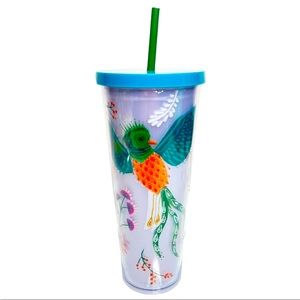 2017 Starbucks Quetzal Bird Flowers 24oz Acrylic Cold Cup Tumbler Venti